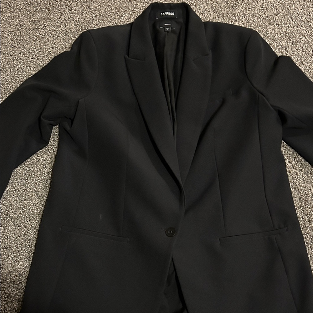 Express Black Single-Button Tailored Blazer - image 1